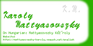 karoly mattyasovszky business card